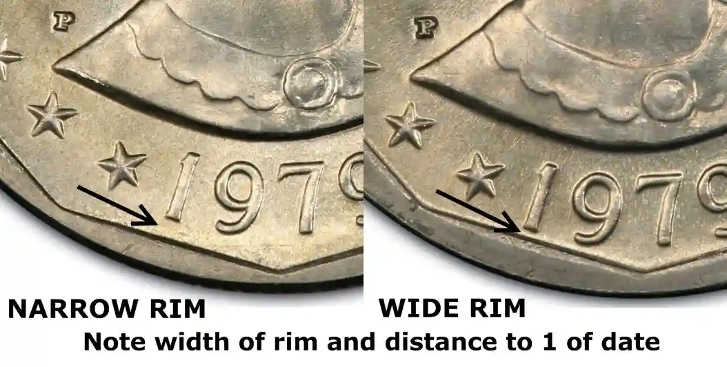 Obverse and reverse of the 1979-S Type 1 Proof Susan B. Anthony Dollar
